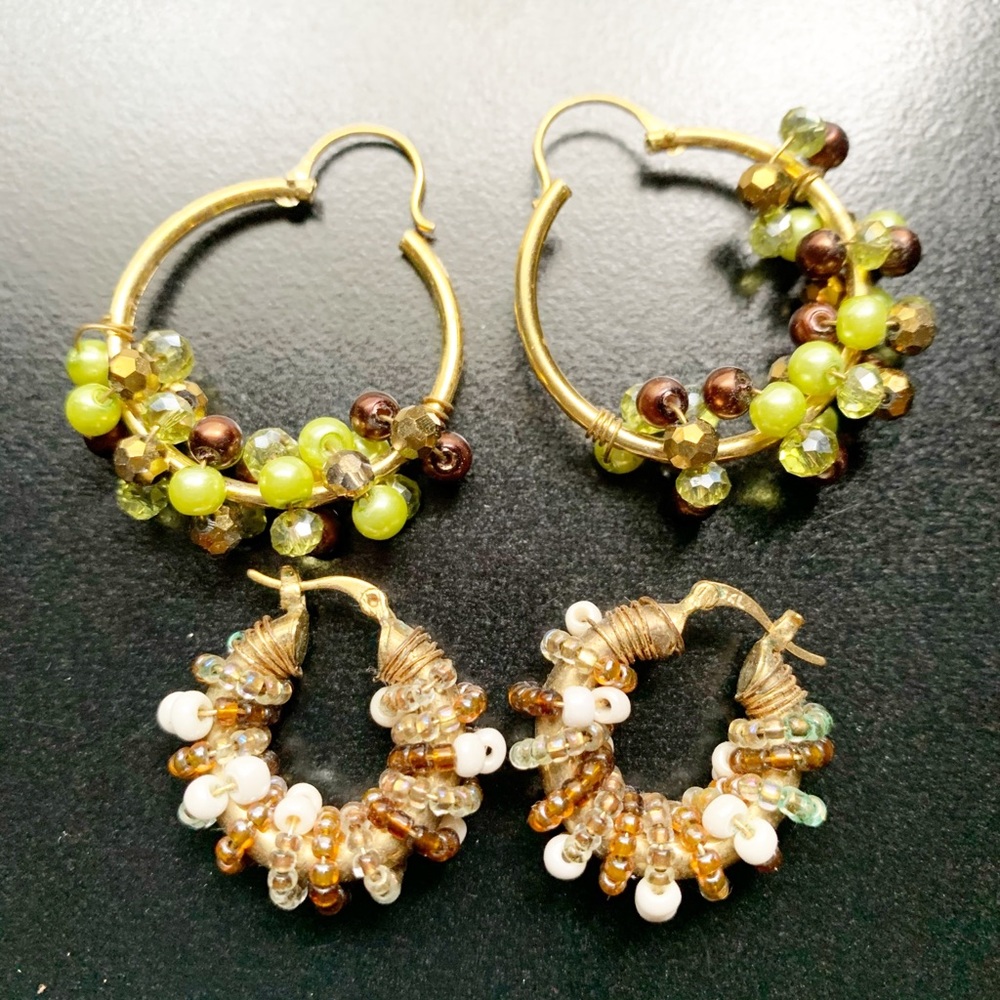 Earrings in earth tones